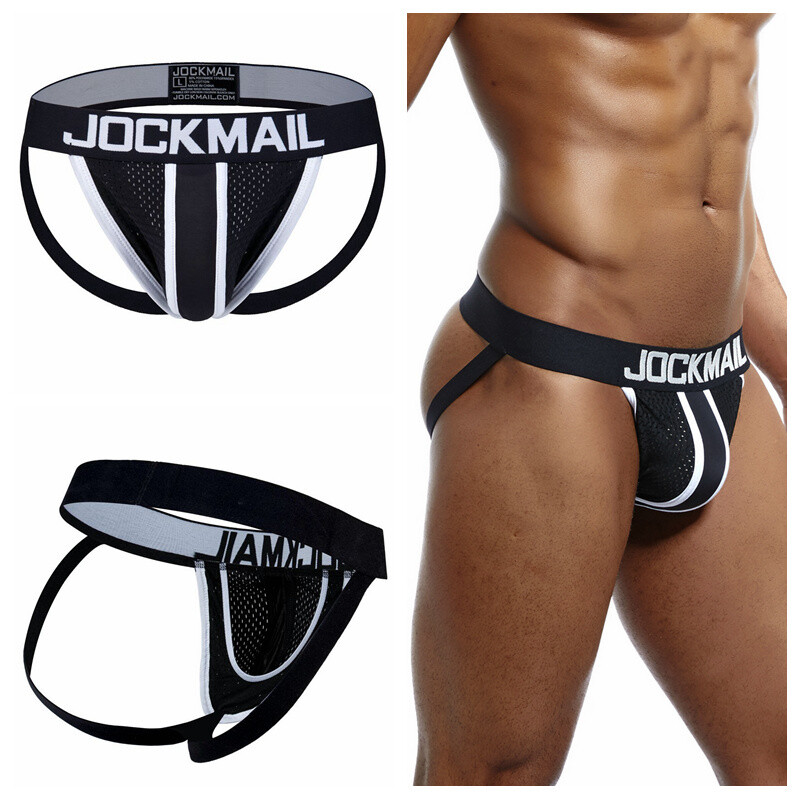 JOCKMAIL sexy jockstraps mesh men's underwear ice silk Pouch briefs