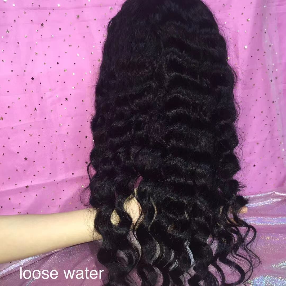 Loose Water Wave, Deep Wave Haman hair wigs 13x4 Lace frontal raw Cambodian hair virgin human custom color lace front wigs, $440-$960, 12"-30"