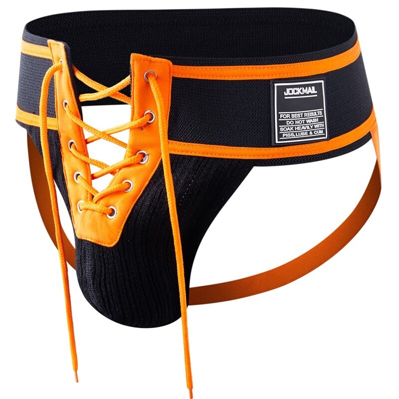 Men's Orange Thong with Tie G-String Bikini JOCKMAIL
