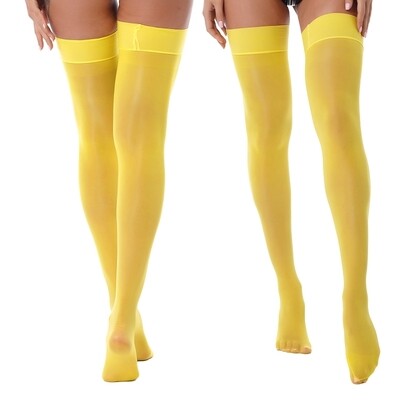Glossy, thin, sheer thigh-high socks for women Transparent thigh stockings
