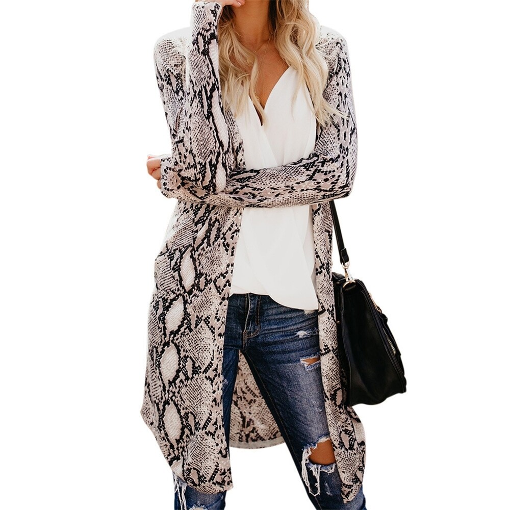 New design autumn long sleeve casual leopard jackets women coats womens cardigan coat for wholesales
