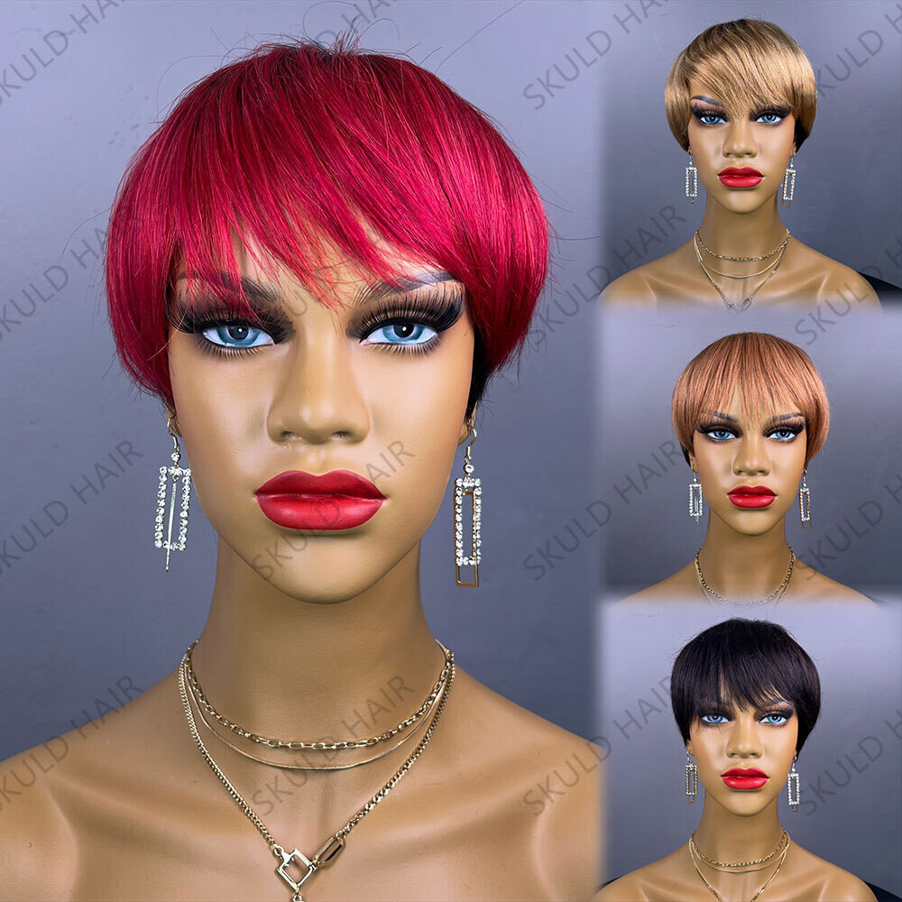 Skuld Short Color Human Hair Wigs Pixie Cut Human Hair Wigs for Black Women Drop Shipping Wholesale
