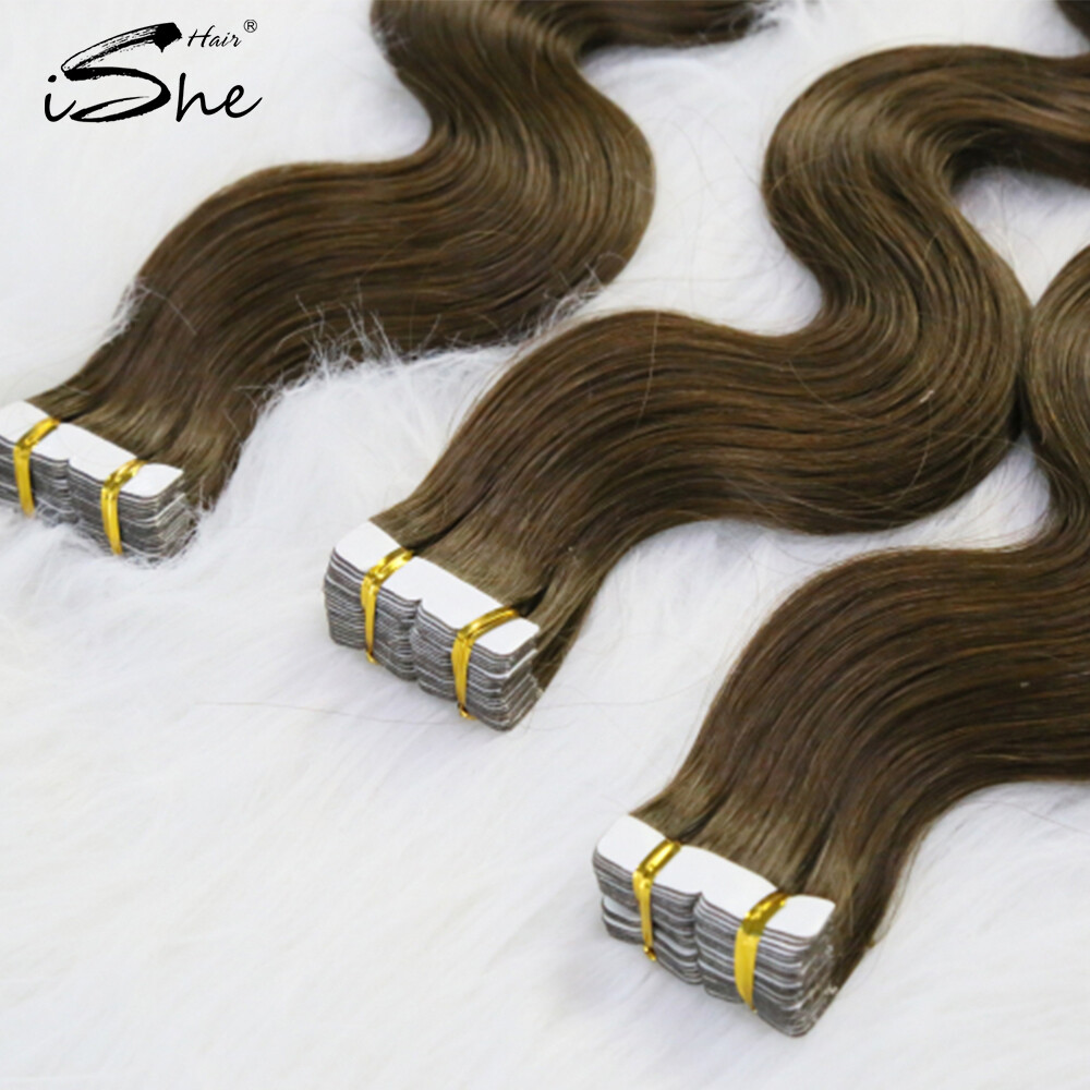 Wholesale Russian Invisible Hair Remy Double Drawn Tape Human Hair Extension Ombre Invisible Tape In Human Hair Extensions