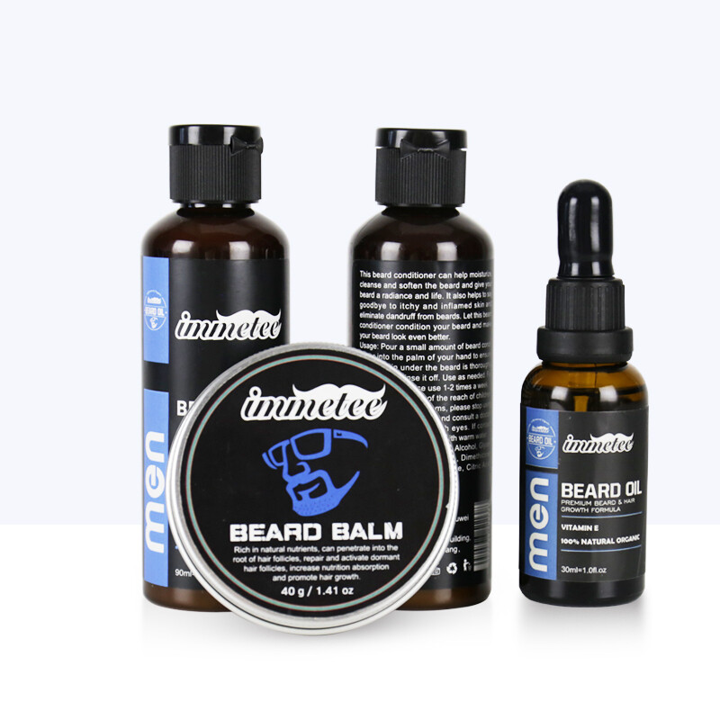 Hot selling beard grooming kit Natural Organic beard growth oil 4 in 1 beard care kit
