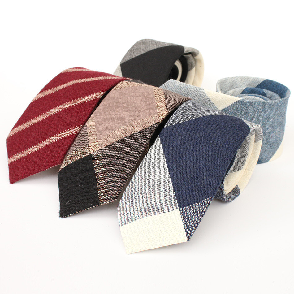 New Design Cotton Tie Plaid Necktie Gift For Men Free Shipping Fashion Casual Man's Neckties Wedding Party Suits Print Cravat