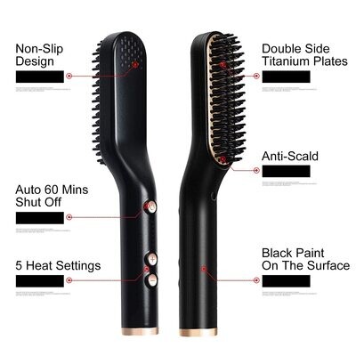 Men's beard straightener multifunctional curler electric heat comb and beard straightener brush