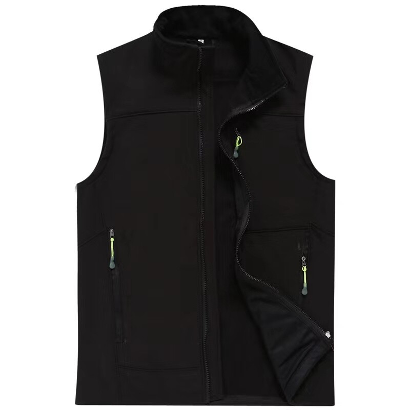 High Quality Men's Soft Shell Vest Jackets Fleece Waistcoat Fishing Mountaineering Hiking Sleeveless Jacket Pockets Clothes