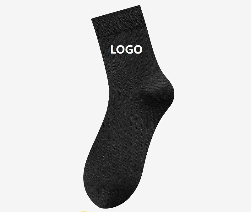 Wholesale custom 100% cotton casual sweat-absorbing socks pure color 4 seasons models in tube socks men's business socks dress