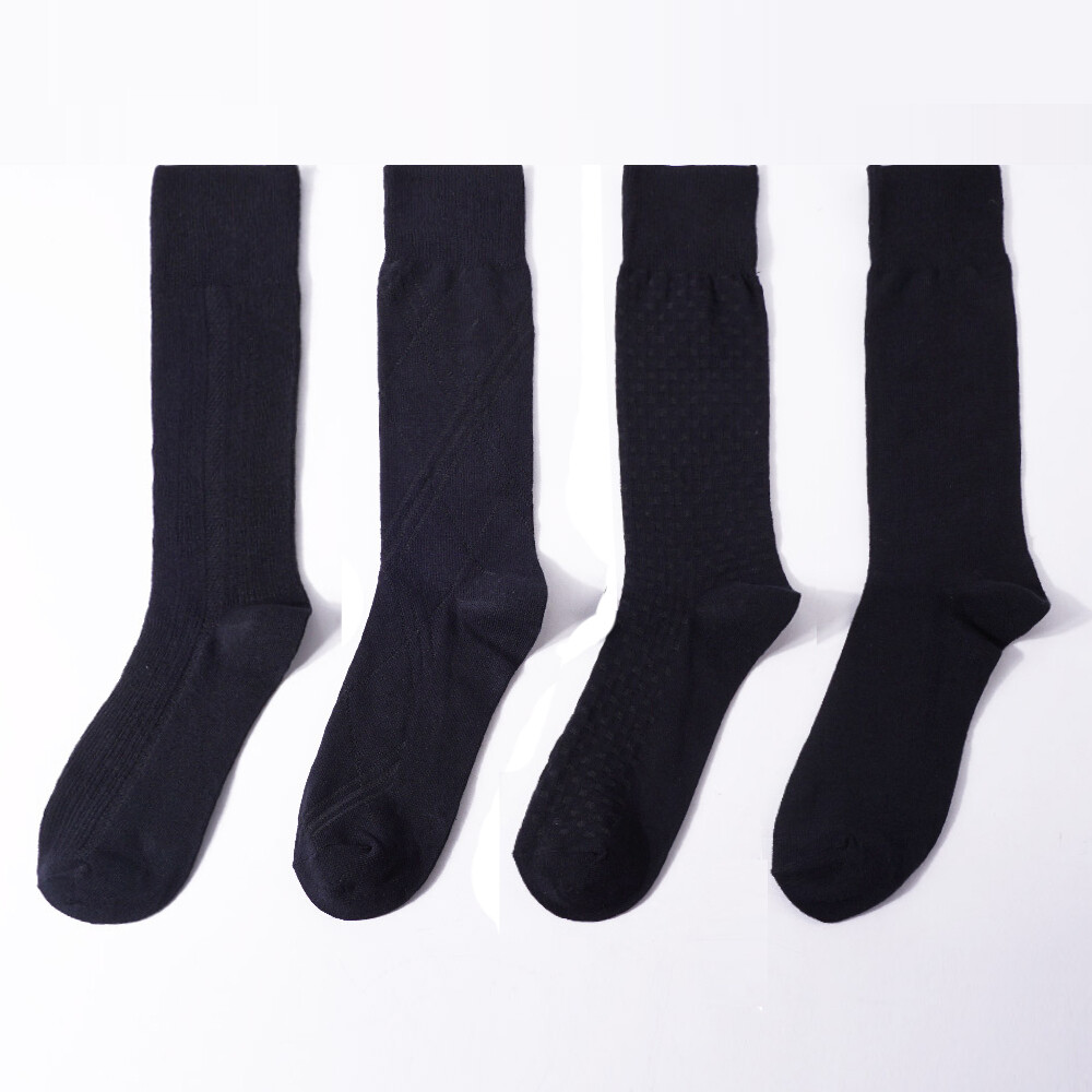 Factory price 10 pairs breathable classical mid-calf black cotton socks men business