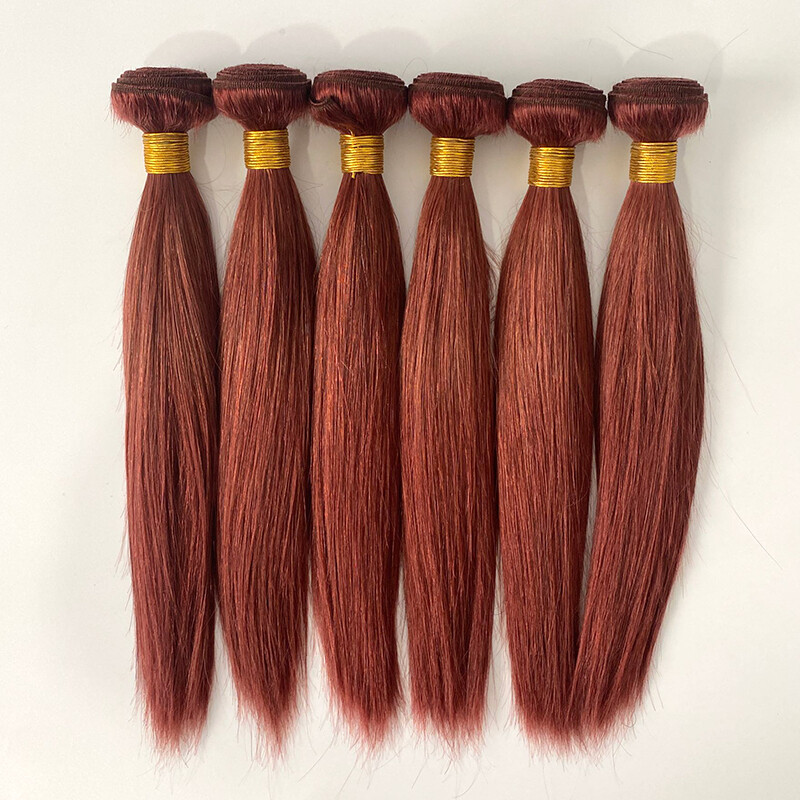 Blonde Dark Brown Red Color Human Hair Bundles Brazilian Straight Human Hair Extension 8-26 Inch Human Hair Weave Bundles