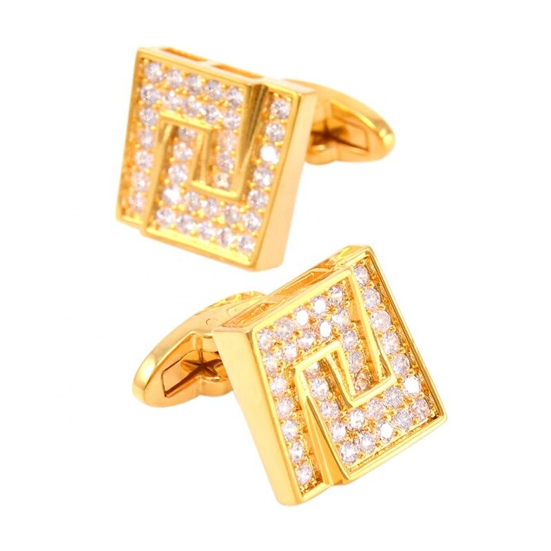 SAVOYSHI Luxury Crystal Cufflinks for Mens Suit Shirt High Quality Square Gold Cufflinks Wedding Gift Brand Jewelry