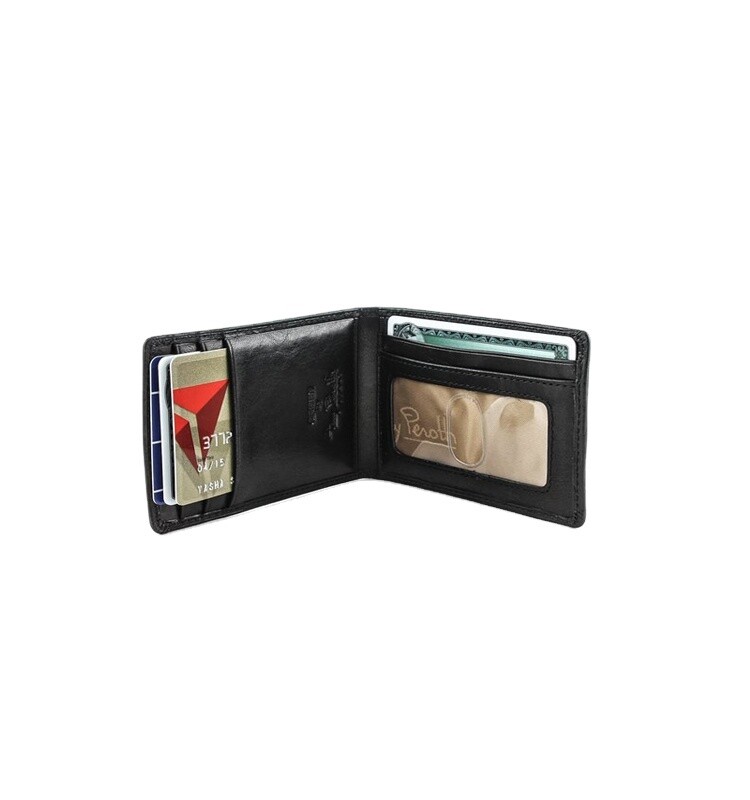 Mens Wallet Leather RFID Card Holder Men's Wallet Cowhide Genuine Leather Men Wallets ID window Coin Pocket Purse