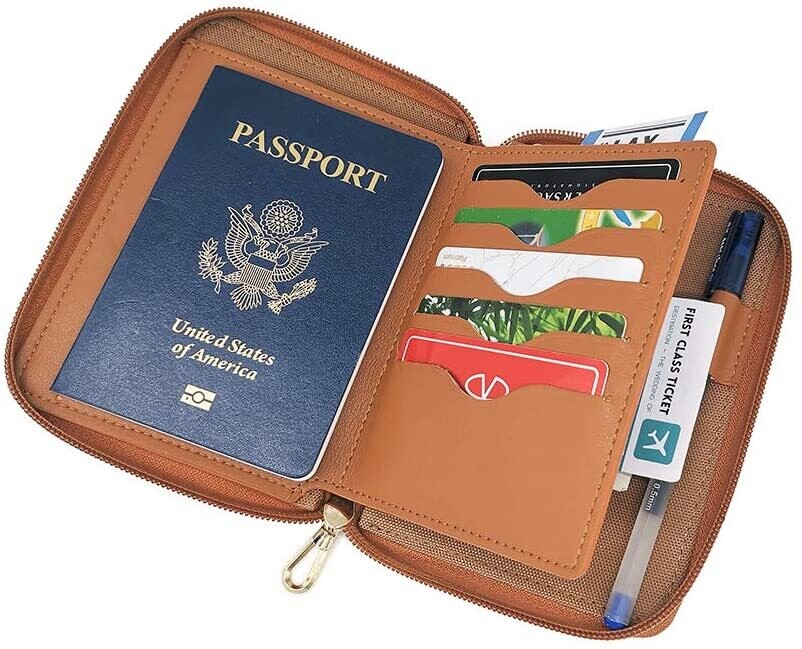 2022 Unisex Travel Wallet, Passport Cover Case, Vegan Leather
