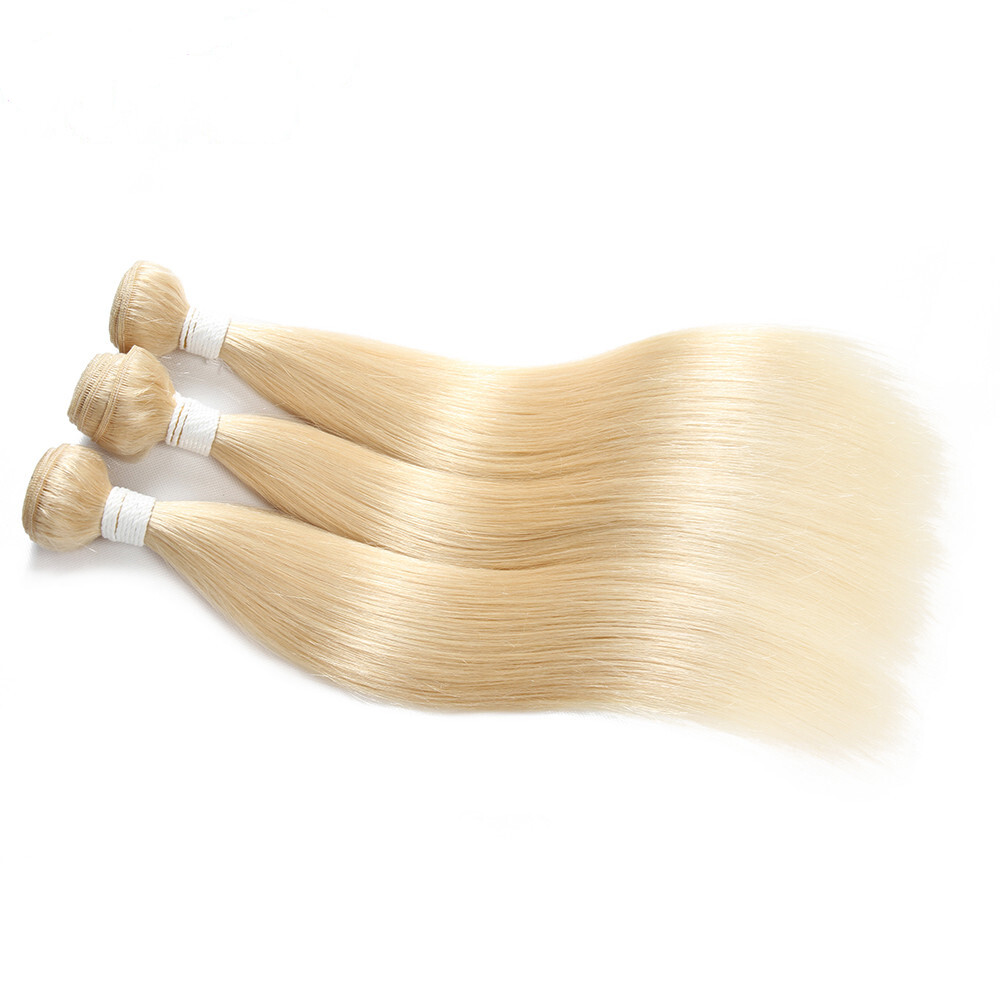 613 Honey Blonde Straight Bundles 8-30 Inch Brazilian Remy Human Hair Weft Bundles 1PC Blonde Human Hair Extensions