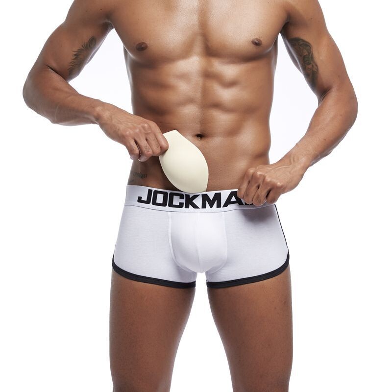 JOCKMAIL brand Fashion padded men's underwear Push-up cup fake butt boxer briefs Removable foam pad male underpants