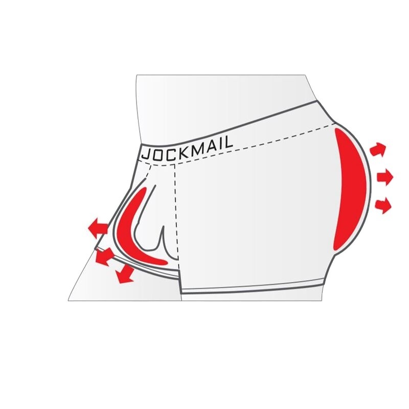JOCKMAIL sexy fake ass padded men underwear Push-up cup lined hip boxer briefs Removable butt pad Trunks Gym underpants