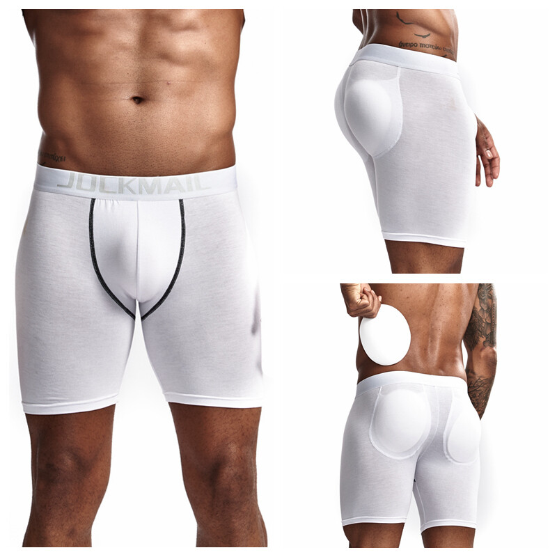 JOCKMAIL Midway briefs men underwear sexy push-up cup Hip pad boxer portable hip plump buttocks padded trunks white underpants