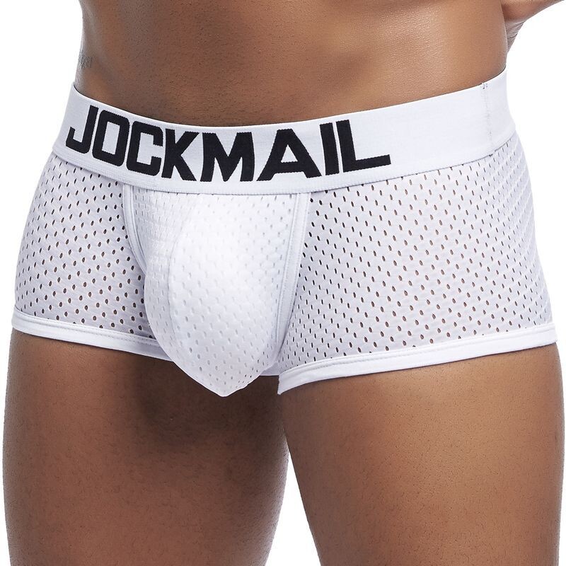 JOCKMAIL mesh men underwear shorts environmental protection boxer briefs popular fashion trunks Sexy see-through underpants