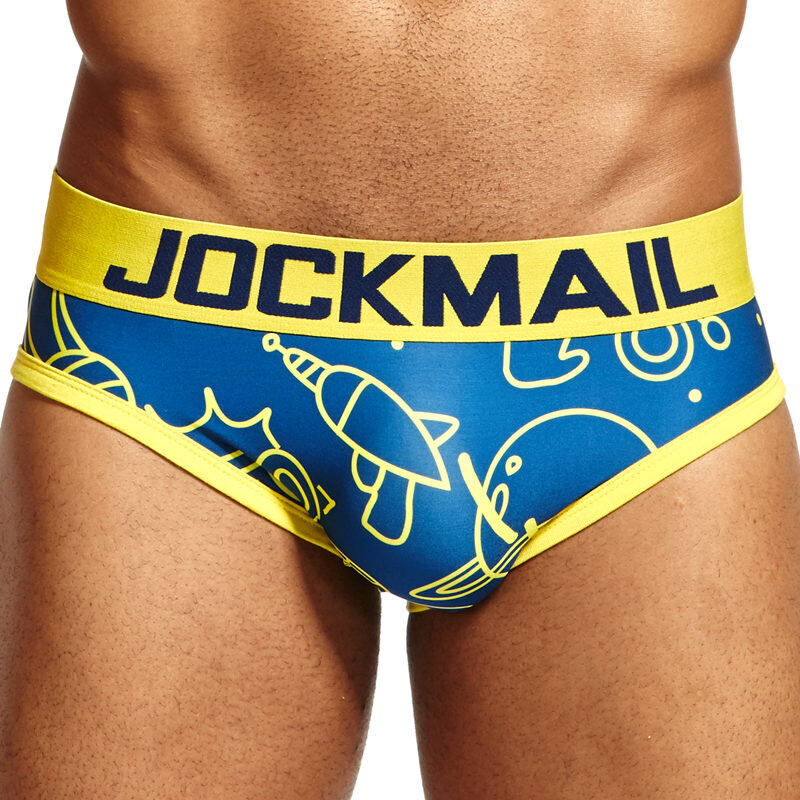 JOCKMAIL men sexy underwear Breathable comfortable cartoon briefs shorts print pattern 3D stereo U convex shape Boxer Underpants