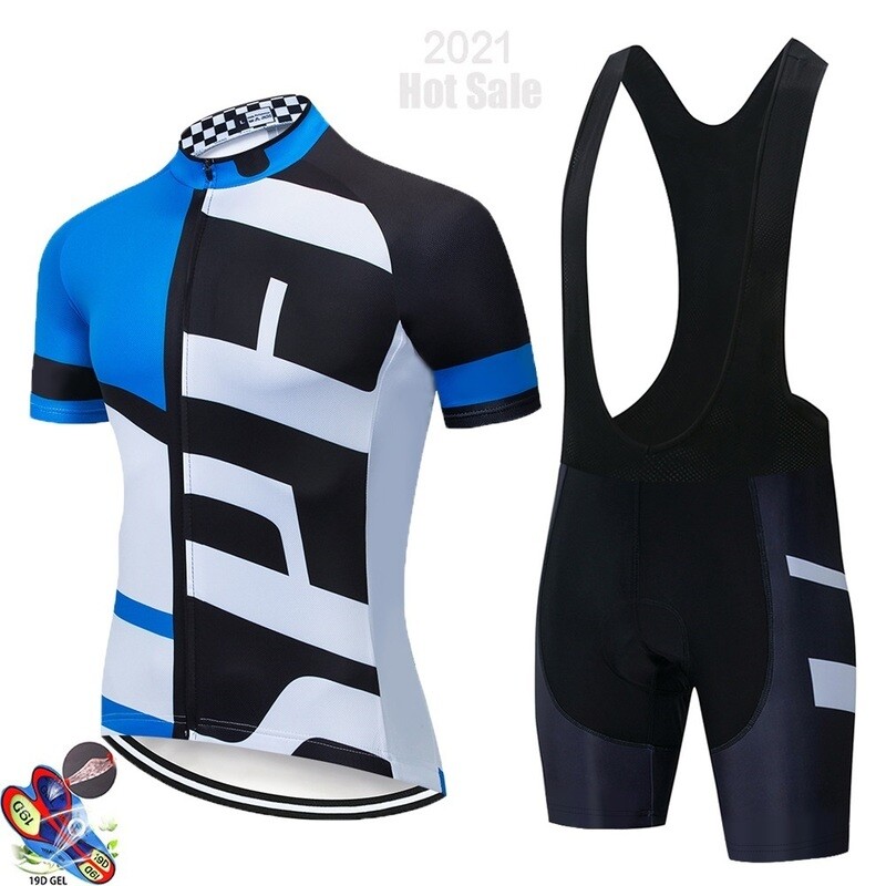 Short-sleeved cycling uniforms Cycling clothes 3D Padded Sun Protection Bib Shorts
