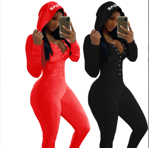 2021 Ladies Jumpsuits Rompers V-neck Vest Long Sleeve Fall Casual Sexy Sports Wear Women One Piece Jumpsuits