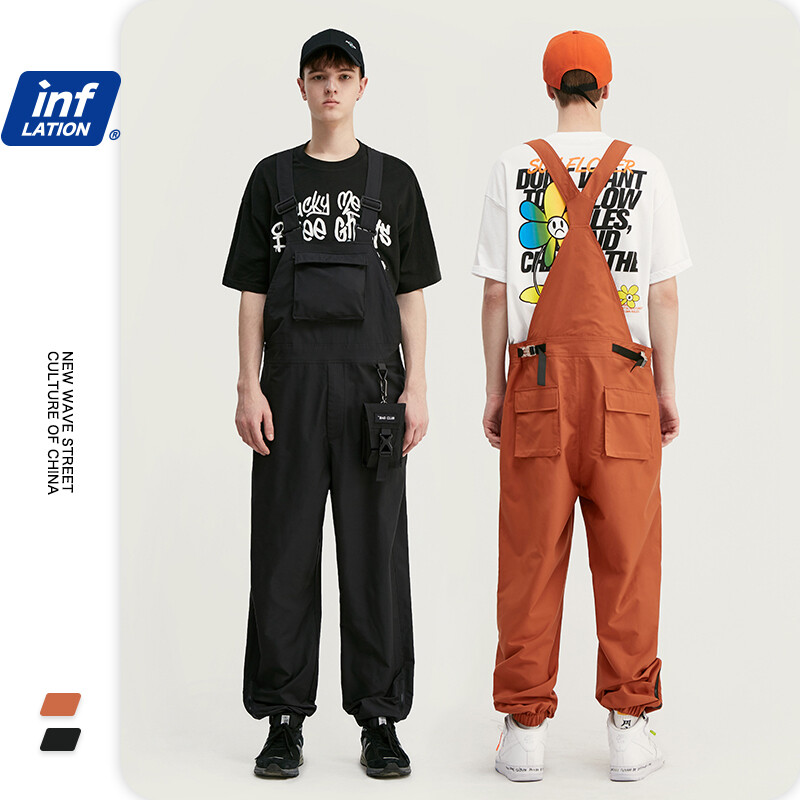 INFLATION 2020 SS Collection Mens Overalls Jumpsuit Men 100% Polyester Hip Hop Streetwear Mens Casual Jumpsuits 3026S20