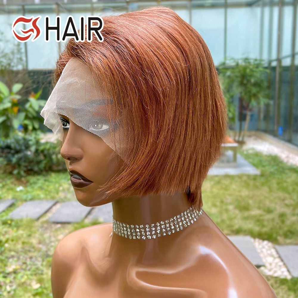 GS Hot Sale #27 Short Bob Wig Color Human Hair Short Wigs For Black Women Brazilian Remy Hair Lace Front Color Bob Wig Vendor