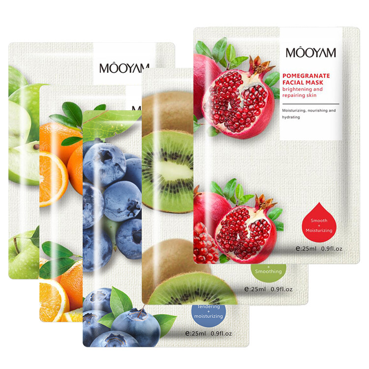 MOOYAM Fruit Facial Mask Private Label Natural Fruit Extract Moisturizing Skin Whitening Fruit Facial Sheet Mask