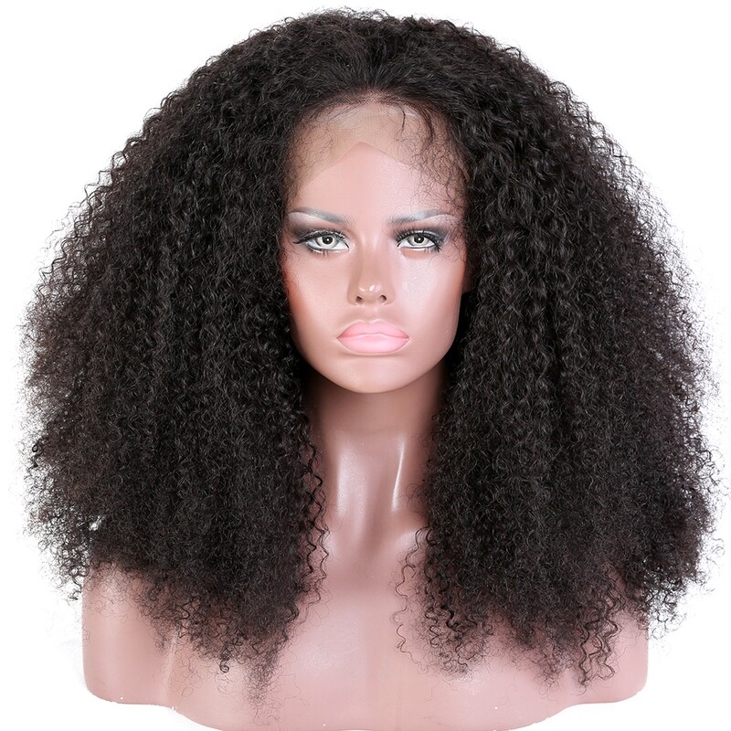 PREMIER Factory Best Selling Free Shipping Top Quality 100% Human Hair Full Lace Wigs Afro Kinky Curly Lace Wig For Black Women