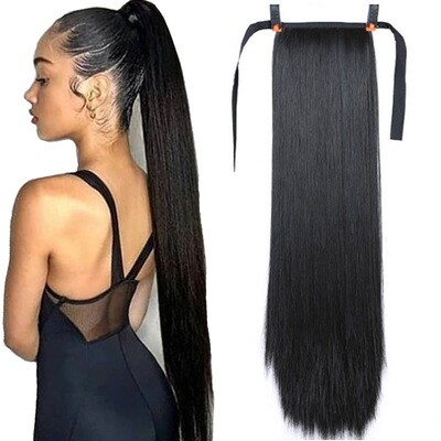 32-inch bandage ponytail wig straight hair bundle virgin indian hair