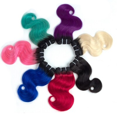 Wholesale Ombre Color Short 8 inch Virgin Hair Bundle Vendor Body Wave single bundle 50g/pc