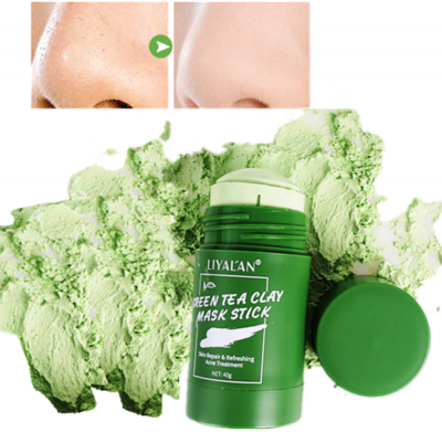 Anti Acne Blackhead Pore Tight Organic Vegan Plant Matcha Facial Solid Mud Musk Stick Green Tea Clay Mask Stick For All Skin