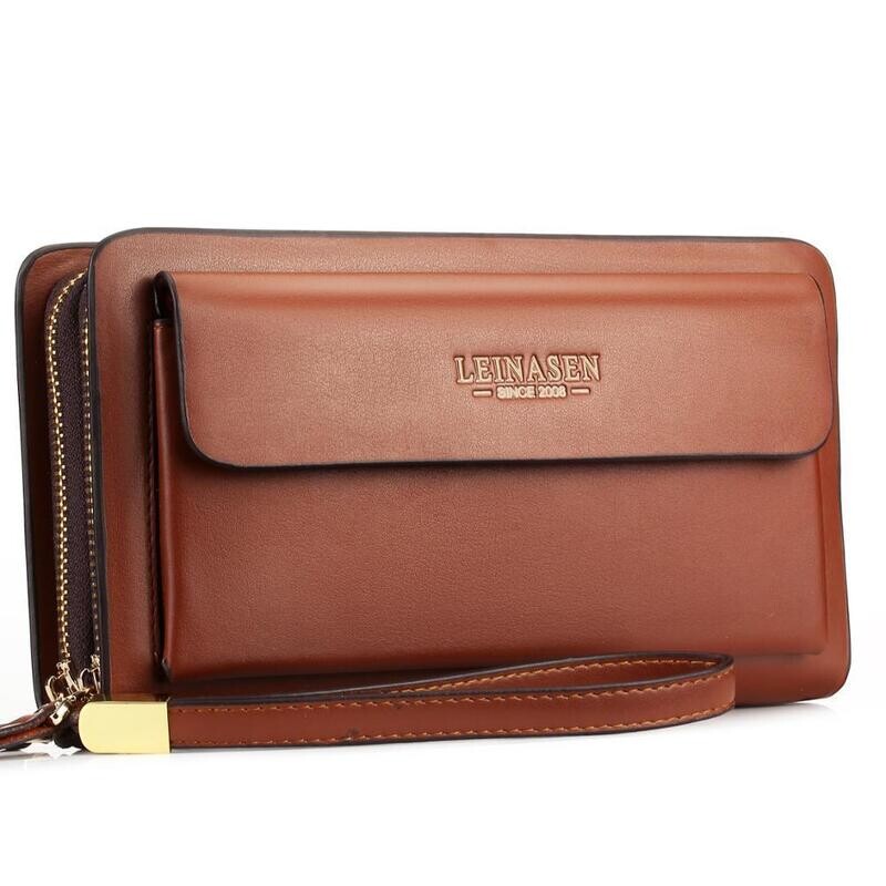Men Handbag Business high quality men's long style pu leather wallet