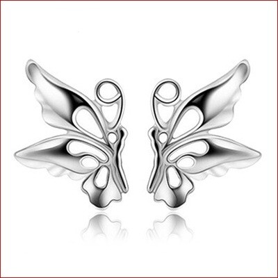 Zircon Hollow Butterfly Stud Earrings For Fashion Woman OL Fine Jewelry Minimalist Accessories