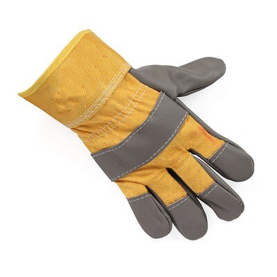 Safety gloves Yellow cloth full palm gloves wear-resistant welding construction site gloves dark