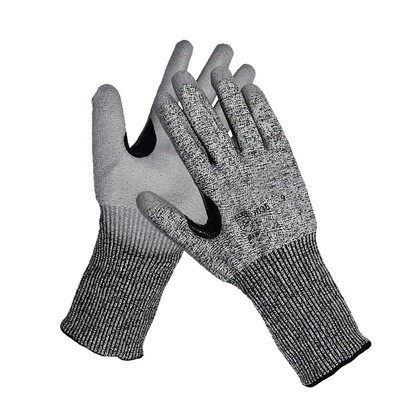 Grade C anti-cut PU coated gloves non-slip wear-resistant labor gloves 27cm