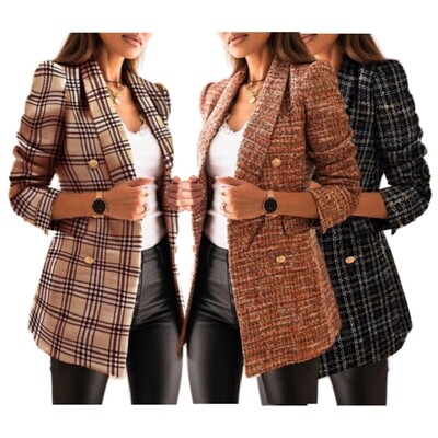 YQY109309 New Styles Spring and Autumn Popular Printed Button Suit Collar Long Sleeve Ladies Coat Long Coat For Women