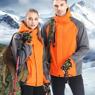 Three-in-one outdoor work clothes for fall and winter men Women's Fleece-lined Mountaineering Jacket