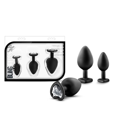 Luxe - Bling Plugs Training Kit - Black With White Gems