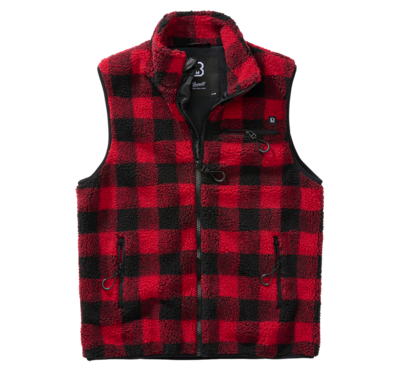 Black-Red Teddy fleece men's vest