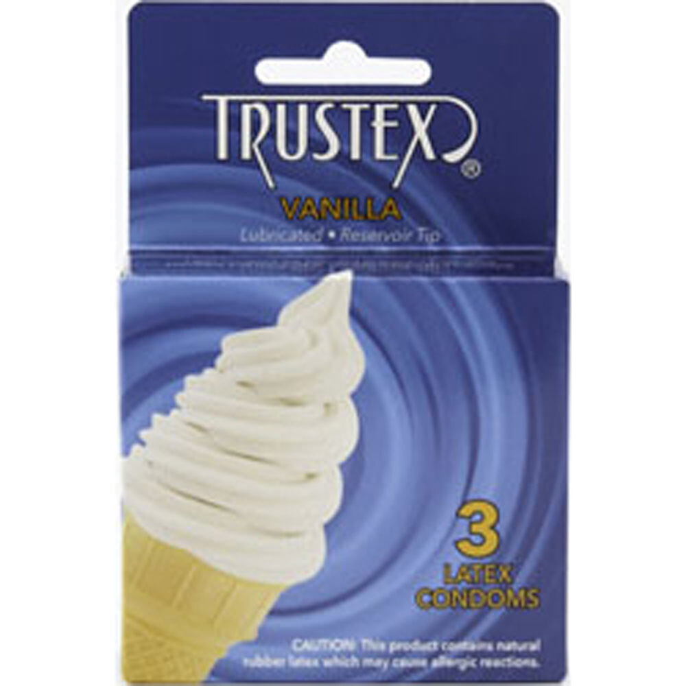 TRUSTEX: Flavored Lubricated Condoms - 3 Pack - Vanilla