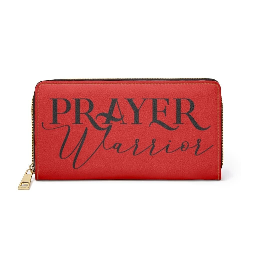 Uniquely You Womens Wallet - Zip Purse / Red & Black Prayer Warrior