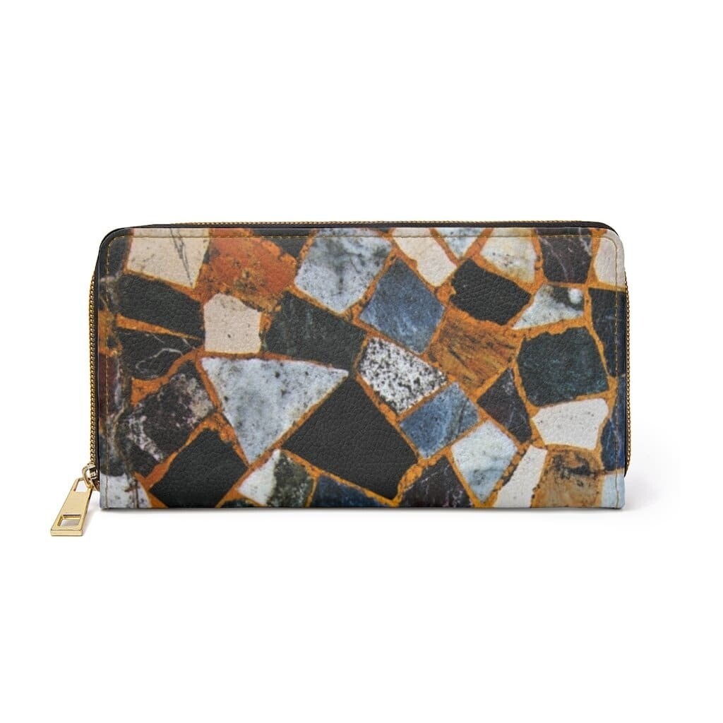 Uniquely You Womens Wallet - Zip Purse / Multicolor Geometric Stone