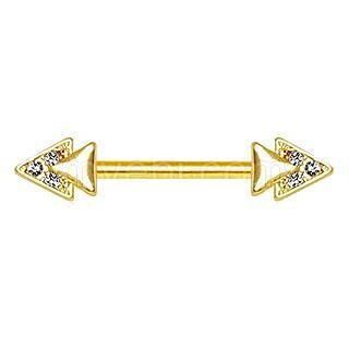 Gold Jeweled Double Triangle Nipple Bar