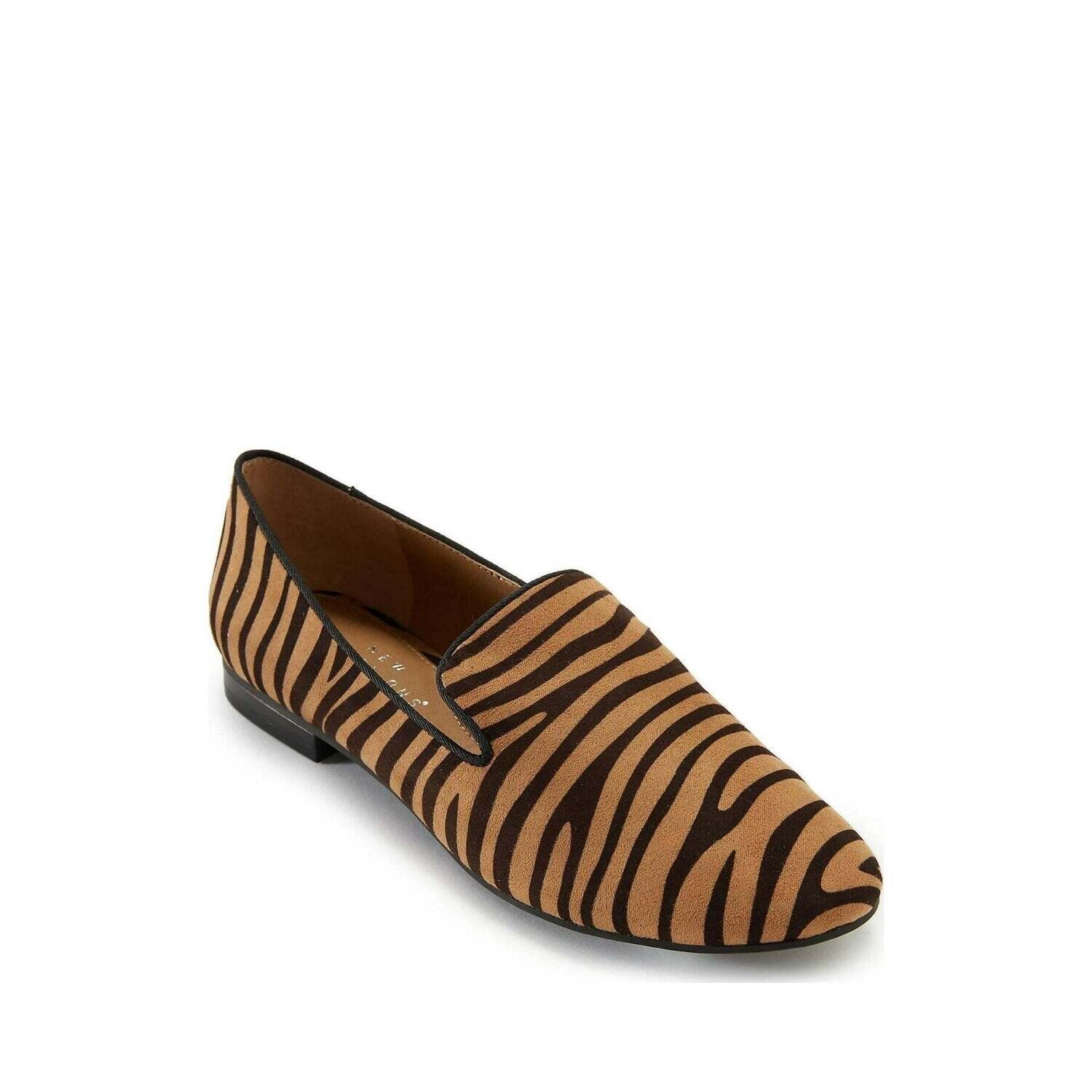 Womens Shoes - Low Heel Tiger Stripe Style / Brown Flats / Size 8.5