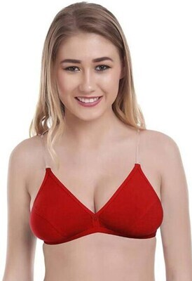 Clear Straps Red Full Cup Bras (Pack of 2 Bras)