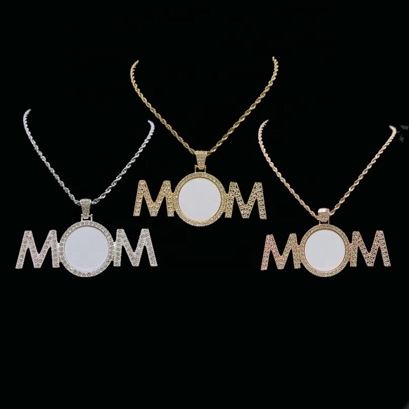 Mother's Day MOM Pendant Blank Sublimation Necklace Fashion Customized Photo Lady Necklace Jewelry