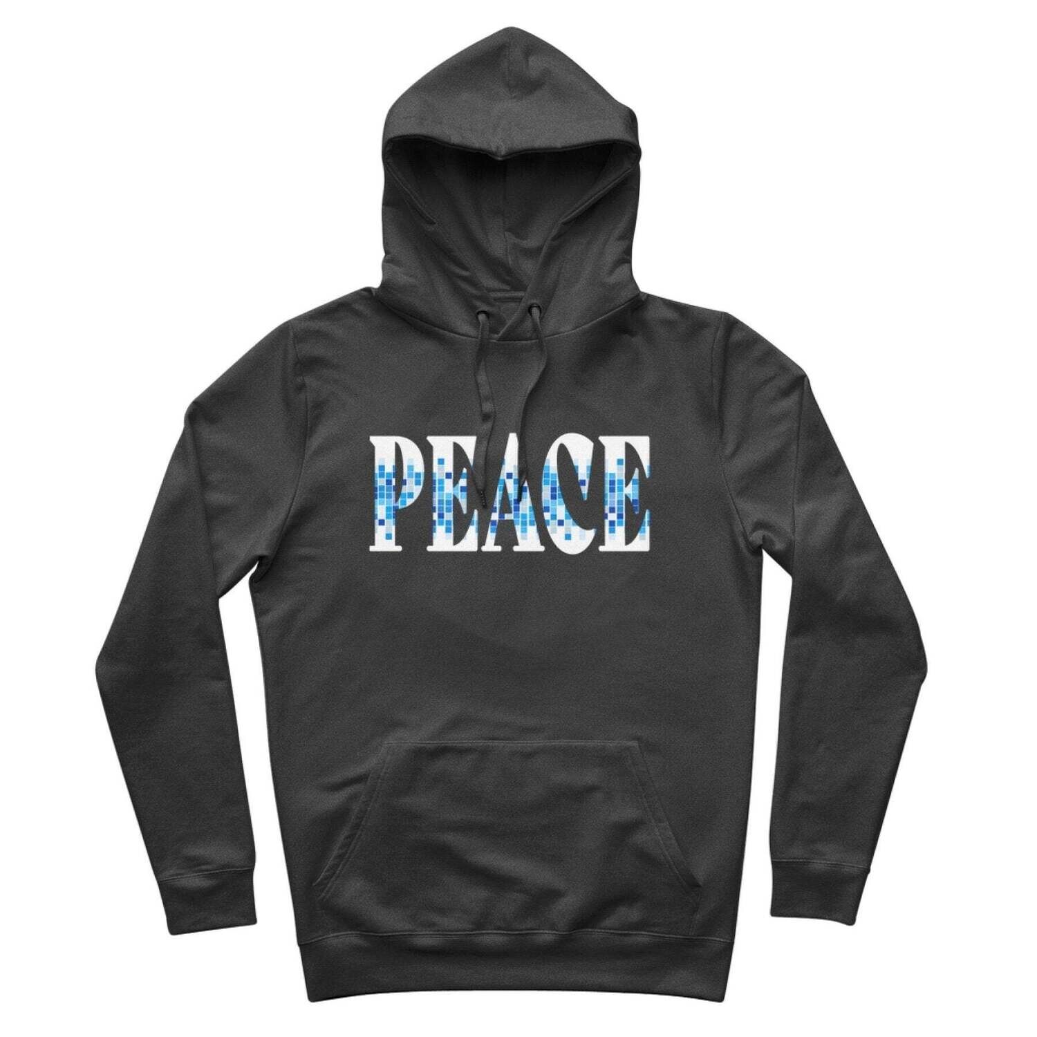 Uniquely You Hoodie - Peace Blue Squares Hooded Sweatshirt / Unisex