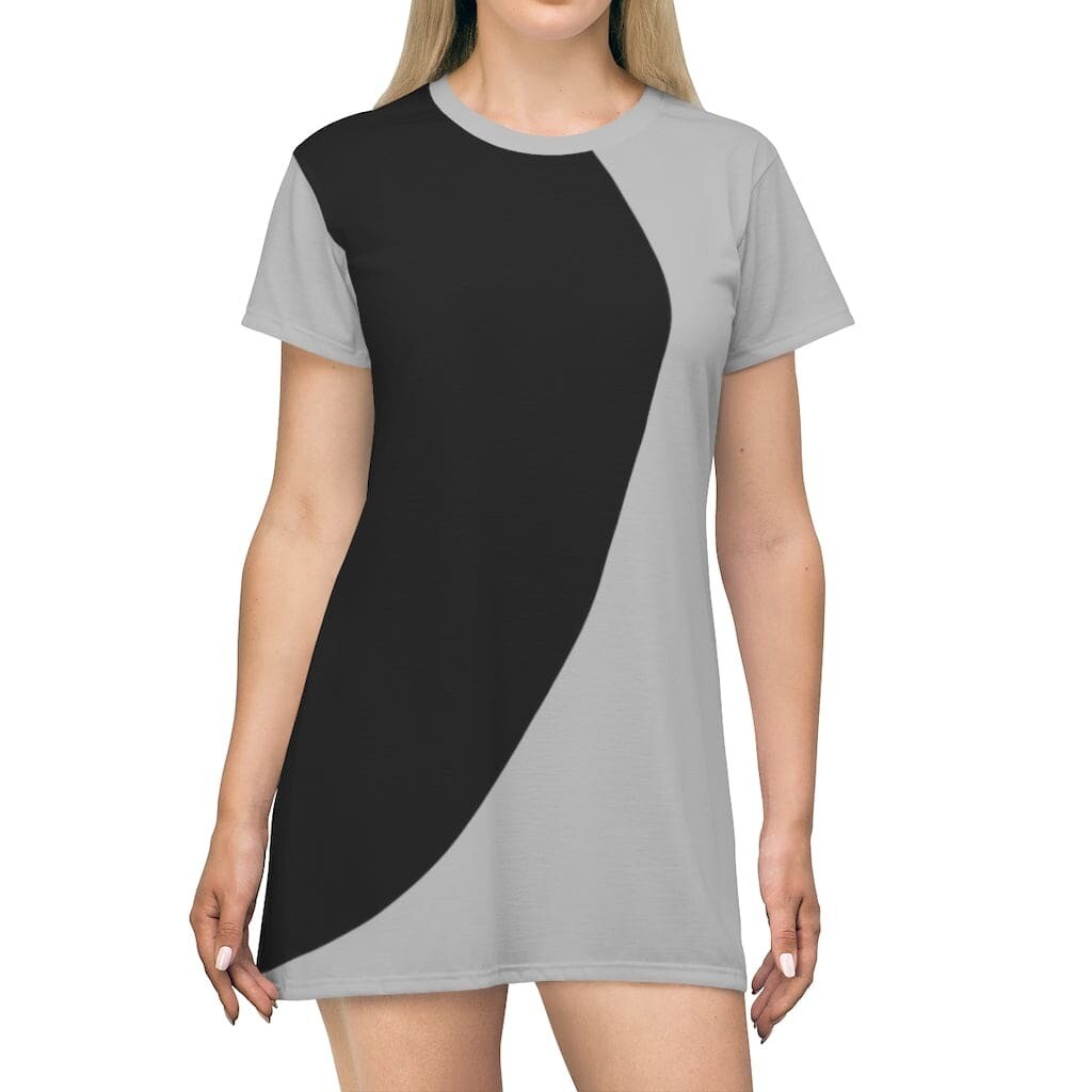 Uniquely You Womens T-Shirt Dress / Curve Side - Light Grey