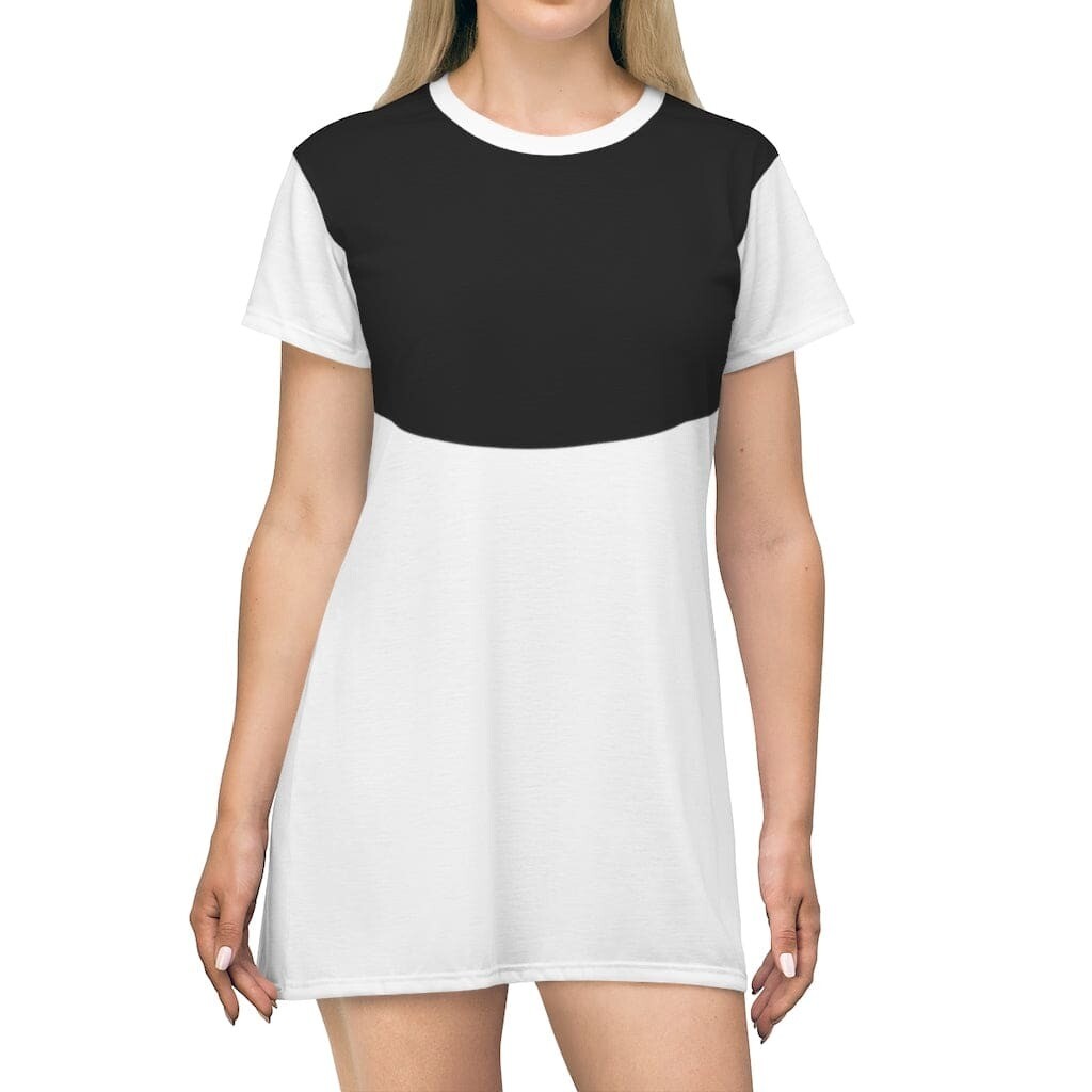 Uniquely You Womens T-Shirt Dress / Top Curve Black - White